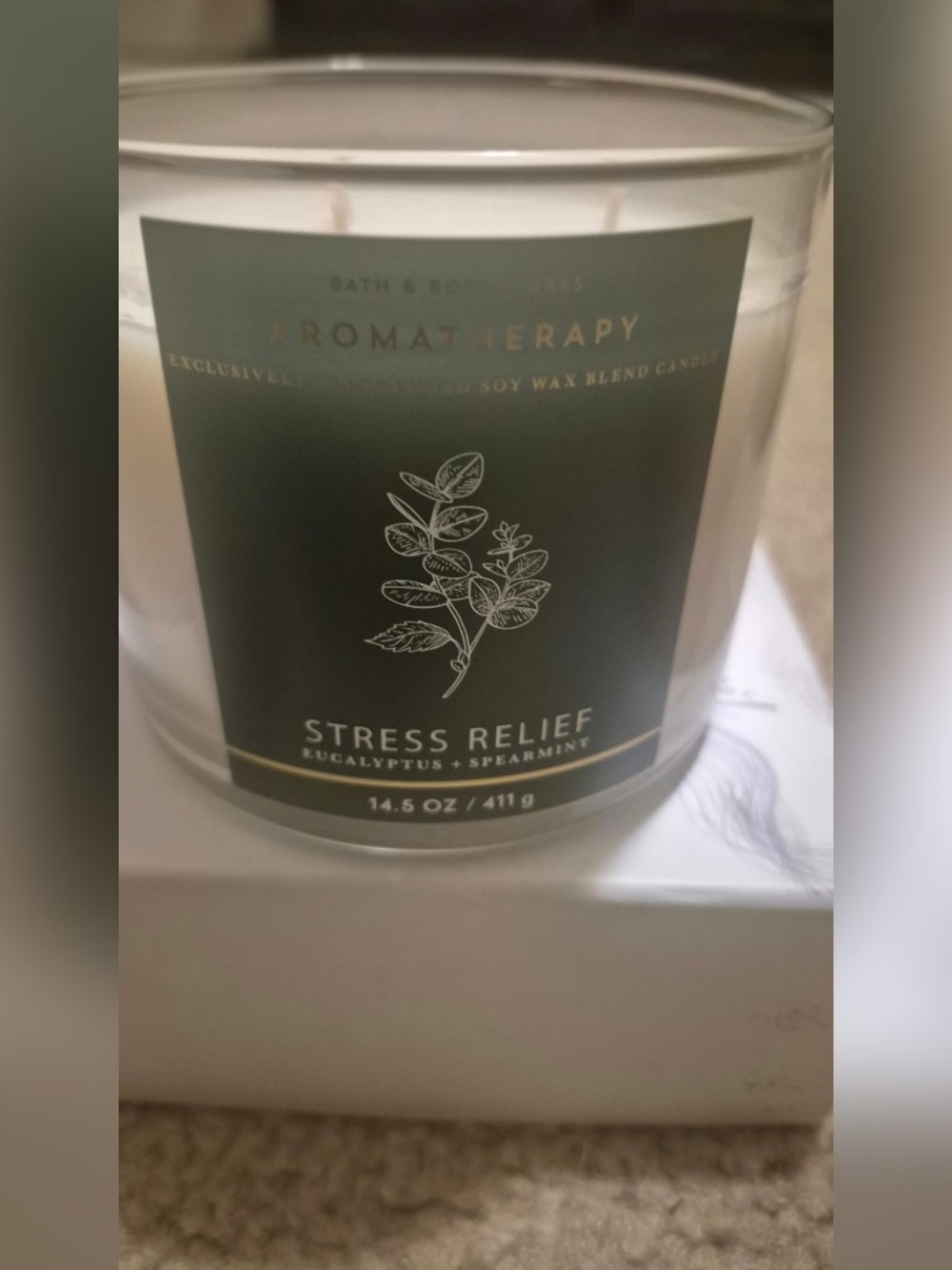 Bath & Body Works Aromatherapy Stress Relief 3-Wick Candle Eucalyptus Spearmint